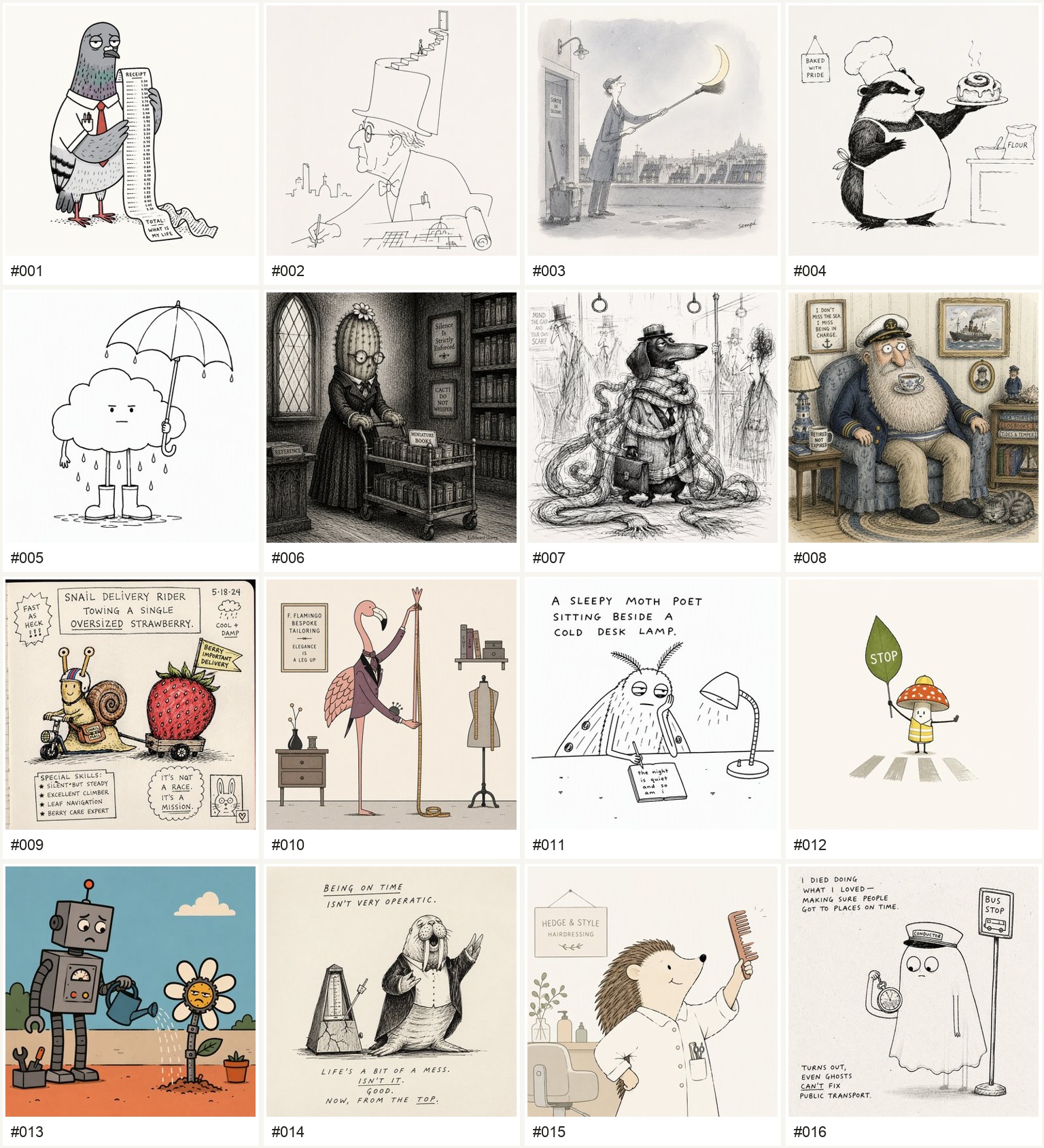 Character styles 001 to 016