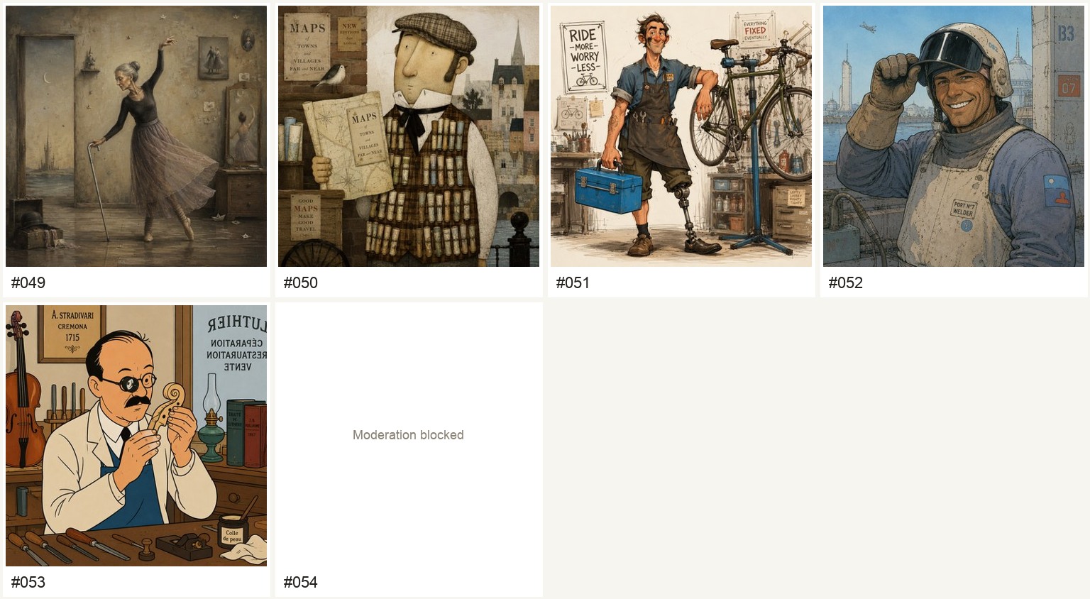 Character styles 049 to 054