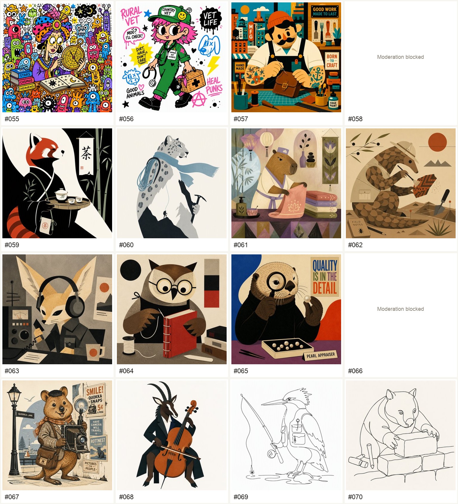 Character styles 055 to 070