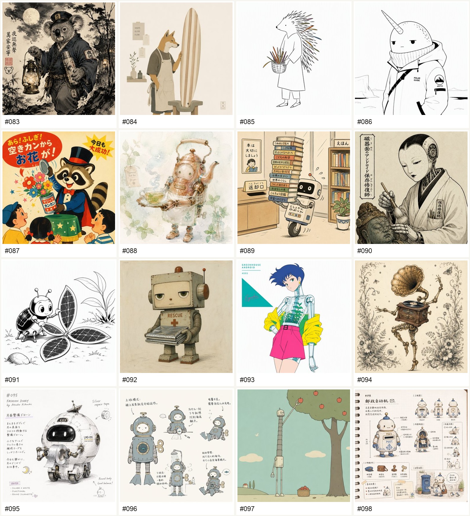 Character styles 083 to 098