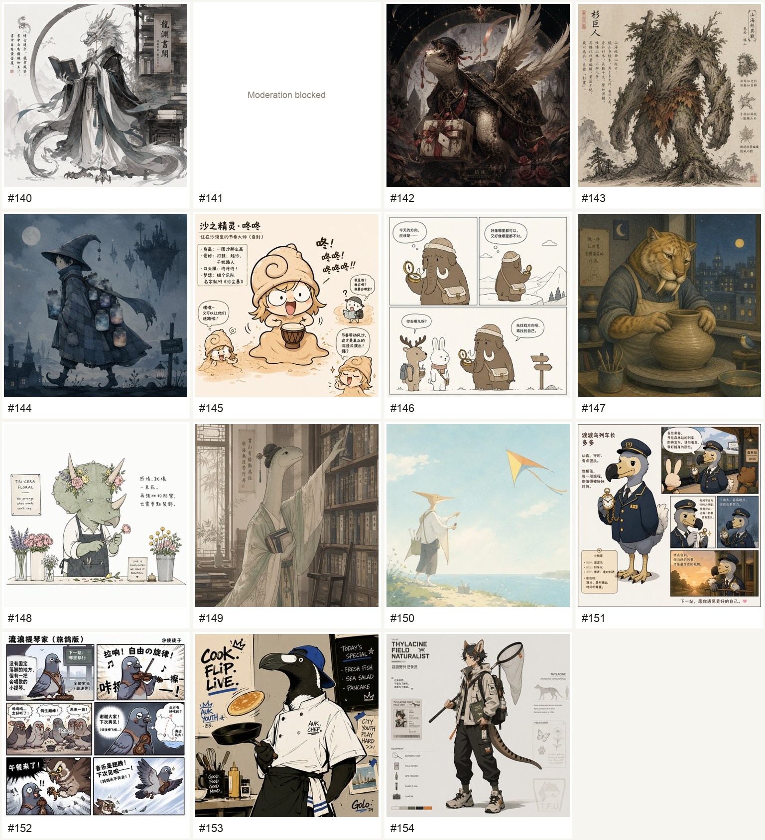 Character styles 140 to 154