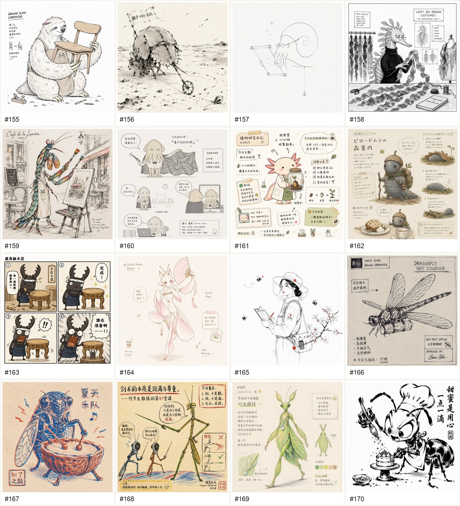 Character styles 155 to 170