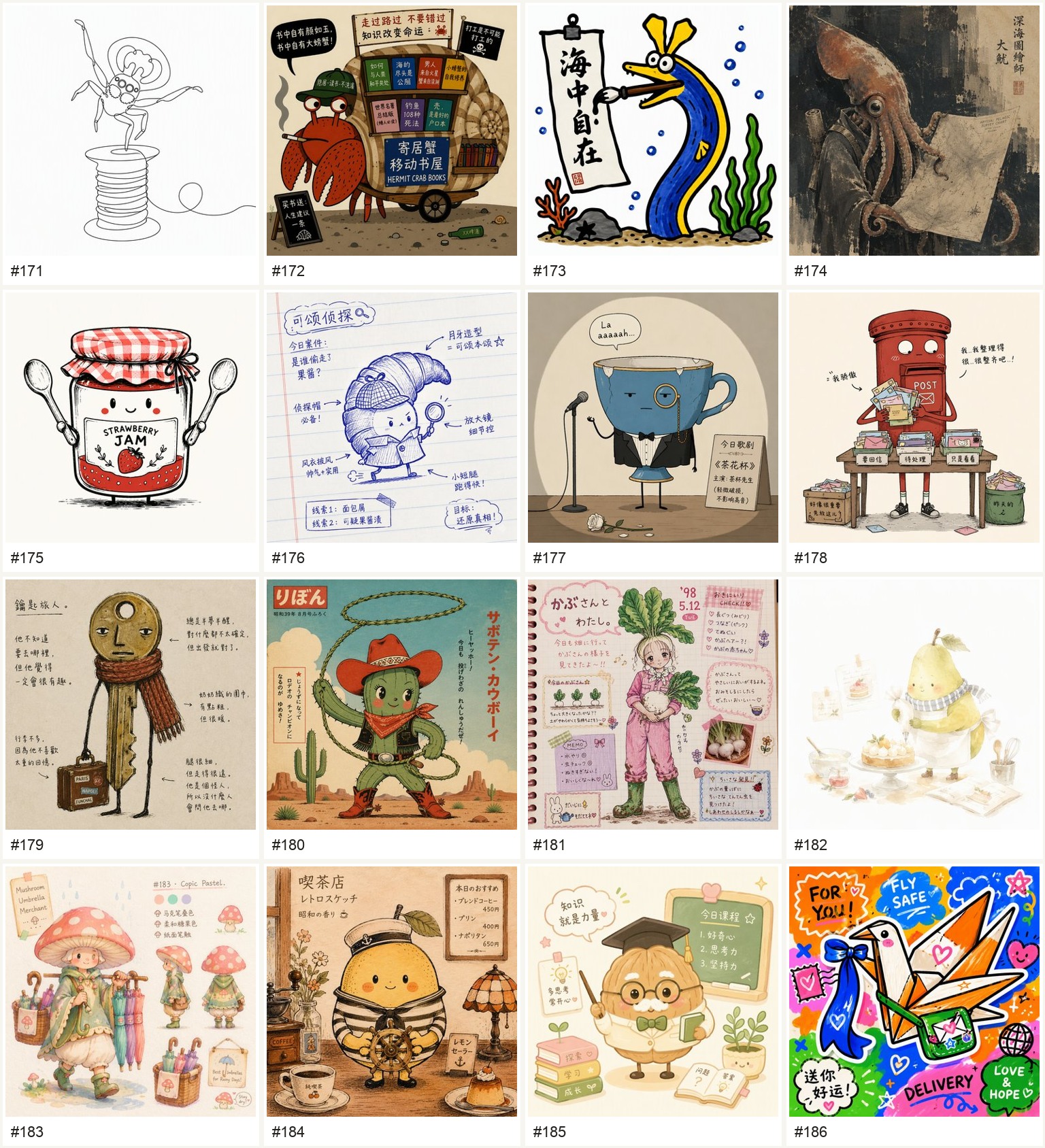 Character styles 171 to 186